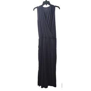 Garnet‎ Hill Maxi Dress Sleeveless Casual Knit Black Dress Size S